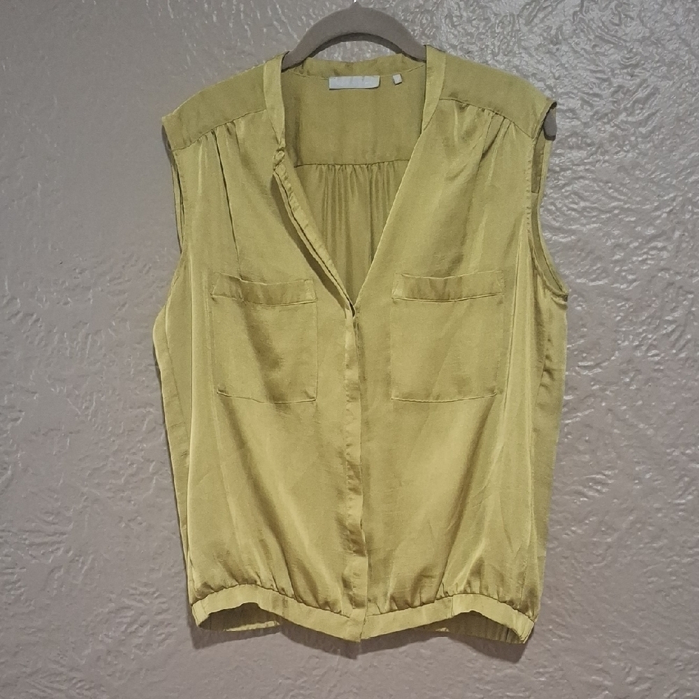 Violet & Claire Women's Green Sleeveless Blouse Size M